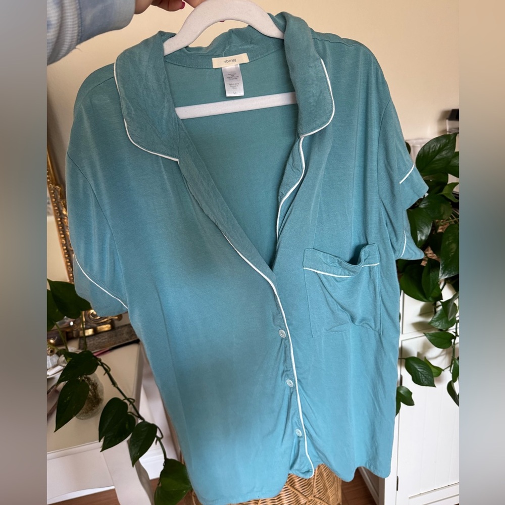 Gisele TENCEL™ Modal Shortie Short PJ Set - Size Small - Blue Green